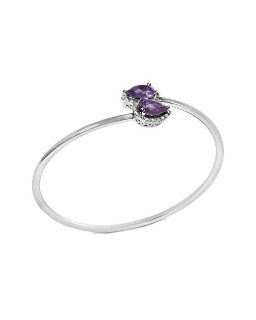Haus of Brilliance White 2.10 Ct. Tw. Diamond & Amethyst Bangle Bracelet