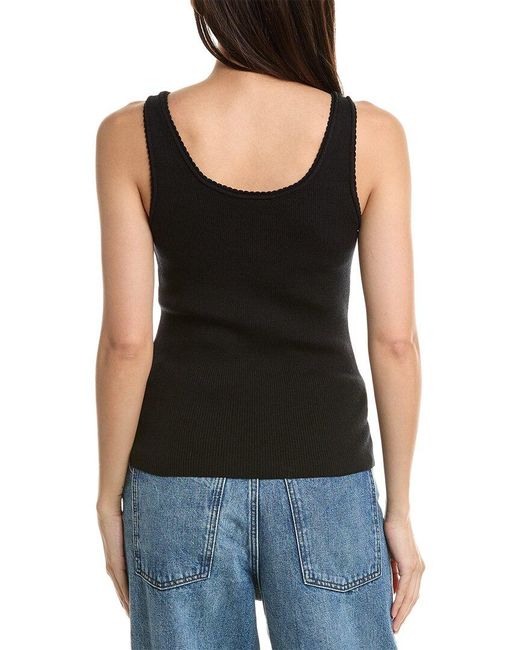 3.1 Phillip Lim Black Ribbed Wool-Blend Tank