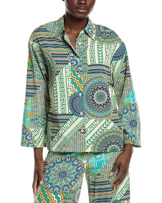 Gracia Green Printed Blouse