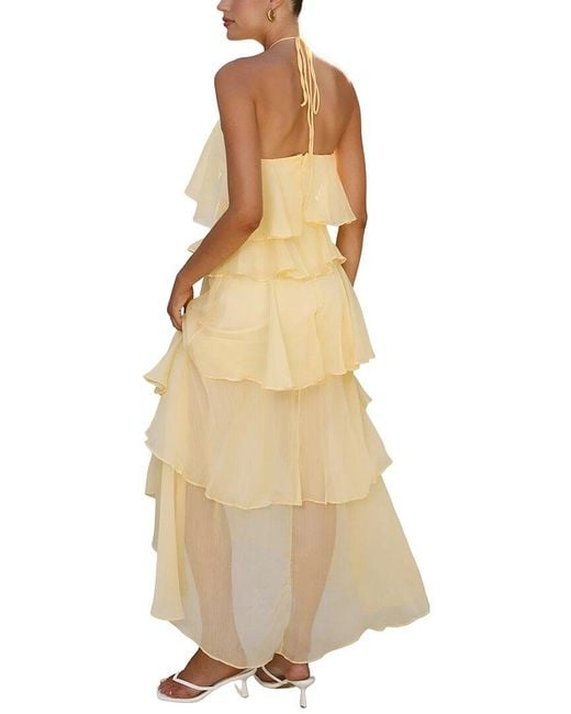 CAMILA BLANCO Natural Solid Maxi Dress