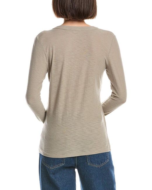 James Perse Gray Jersey Henley Top