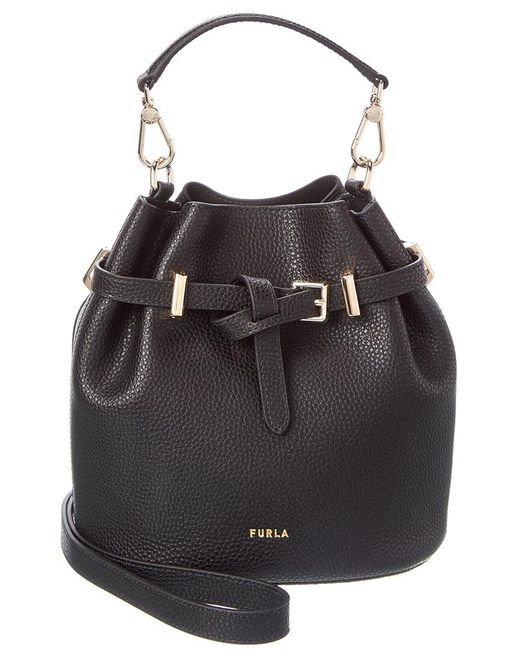 Furla Black Aura Leather Mini Bag