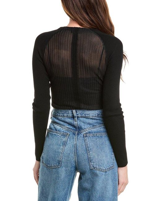 Rag & Bone Black Dorit Shadow Stripe Wool-Blend Sweater