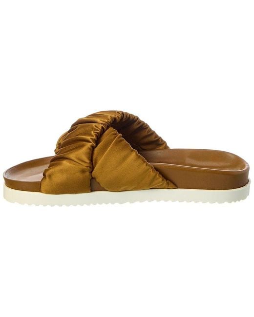 3.1 Phillip Lim Brown Crossover Satin Pool Slide