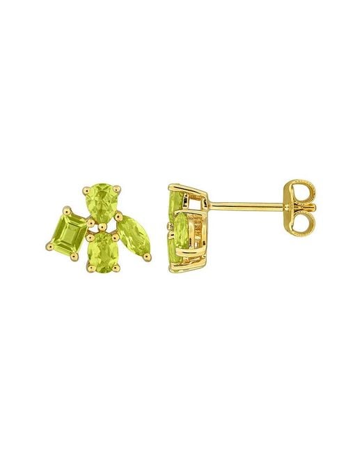 Rina Limor Metallic 1.42 Ct. Tw. Peridot Floral Stud Earrings