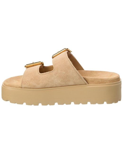 Prada Natural Suede Platform Sandal
