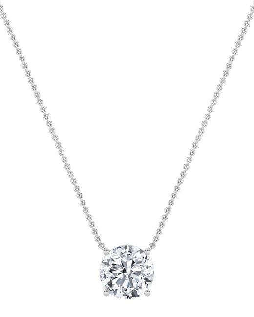Lab Grown Diamonds Metallic 14K 2.50 Ct. Tw. Lab-Grown Diamond Pendant