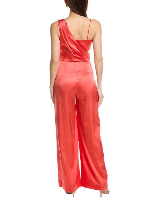 AMUR Red Blynn Drape Jumpsuit