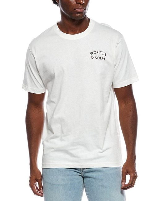 Scotch & Soda White Graphic T-Shirt for men