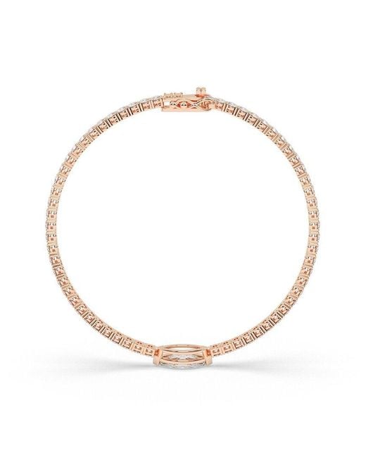 Lab Grown Diamonds White 14K Rose 3.50 Ct. Tw. Lab-Grown Diamond Bracelet