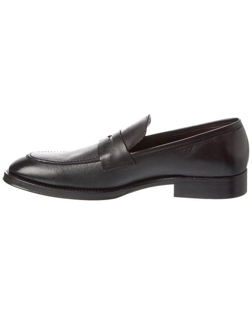 M by Bruno Magli Black Cosmo Leather Loafer for men