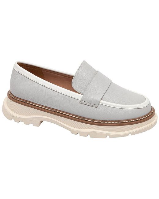 Linea Paolo White Minka Leather Loafer
