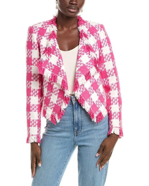 Oscar de la Renta Red Silk-Lined Wool-Blend Jacket