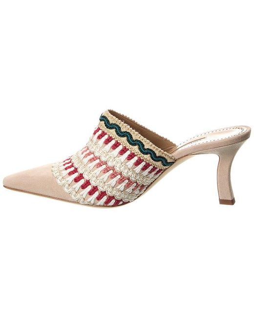 Manolo Blahnik Pink Alo 70 Suede Mule