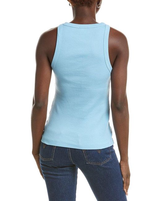 James Perse Blue Cutaway Rib Tank