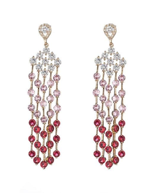 Eye Candy LA White Cz Jean Fringe Earrings