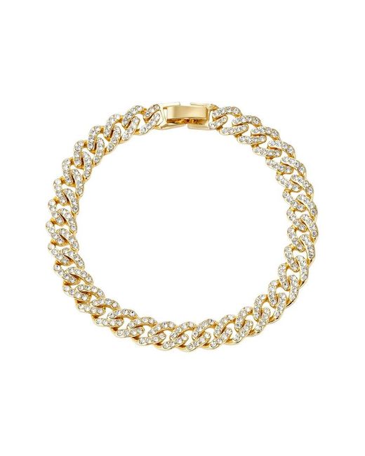 Adornia Metallic Plated Cz 8Mm Crystal Curb Chain Bracelet