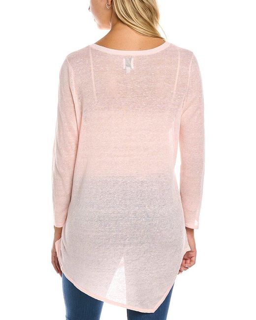 NIC+ZOE Multicolor Nic+zoe Featherweight Angle Linen-blend Sweater