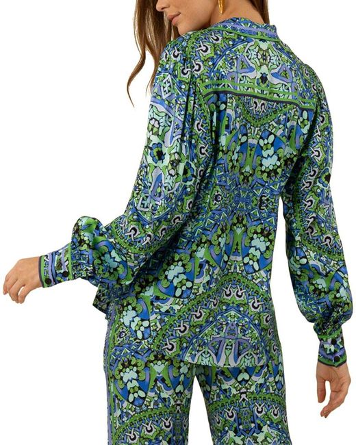 Hale Bob Green Kyla Button Down Top