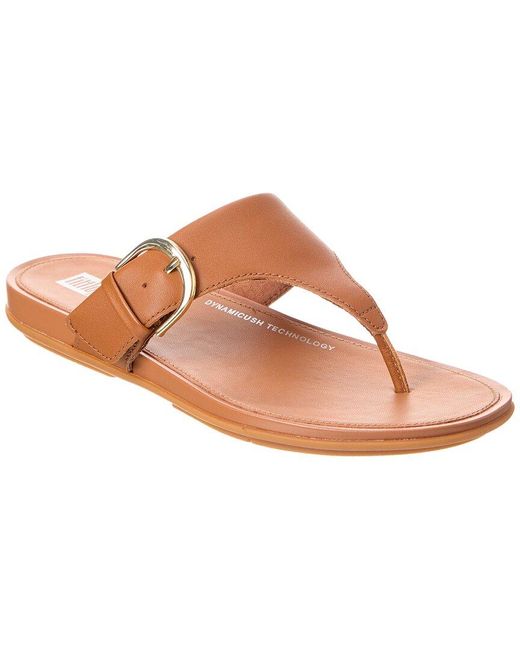 Fitflop Pink Gracie Toe-post Leather Sandal