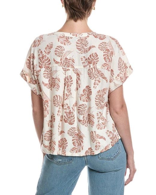 Splendid White Linen Blend Top
