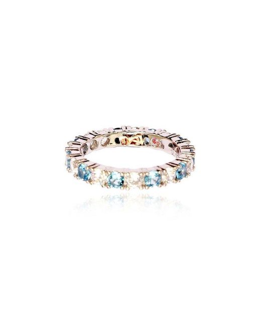 Suzy Levian White Silver Cz Stackable Ring