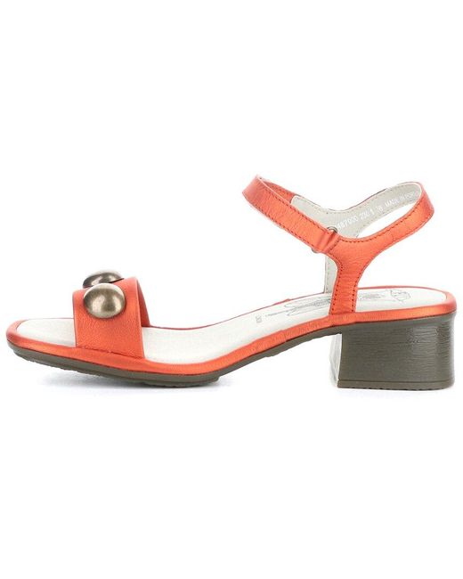 Fly London Red Exie Leather Sandal