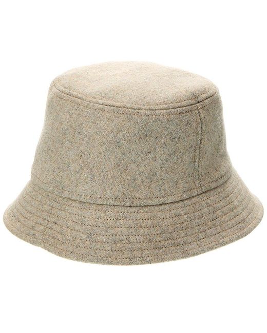 Isabel Marant Natural Logo Wool Bucket Hat