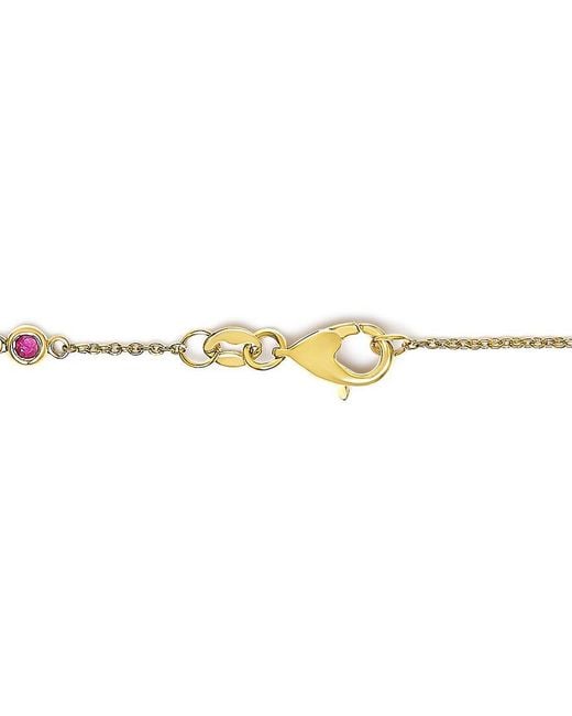Haus of Brilliance Metallic Colorful Gemstones 14K 0.31 Ct. Tw. Diamond & Ruby Station Bracelet