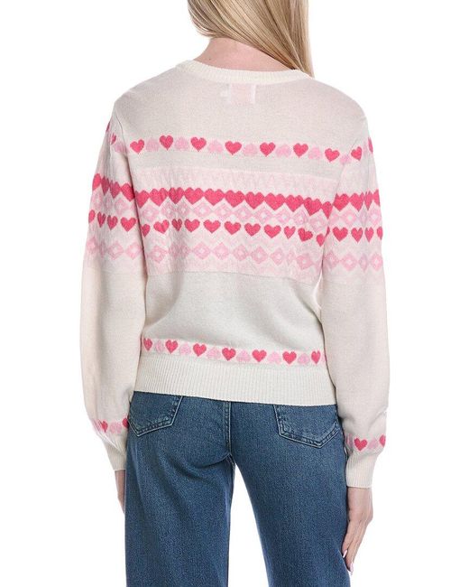 Brodie Cashmere Red Love Fairisle Wool & Cashmere-Blend Sweater