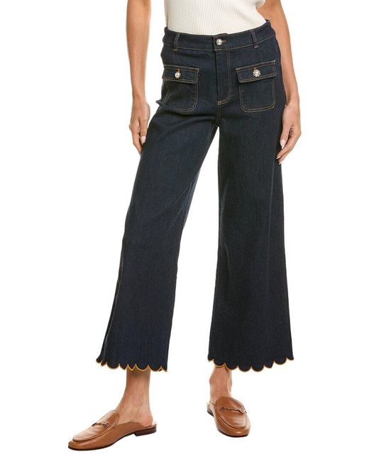 Cece Blue Scallop Hem Jean