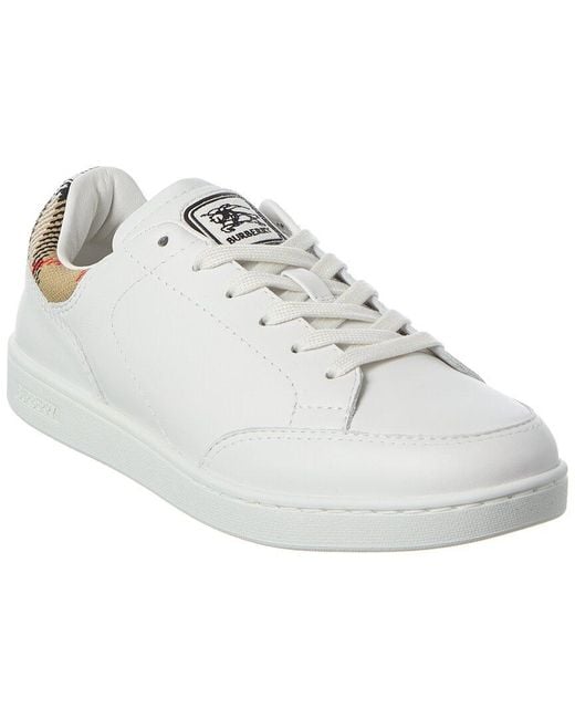 Burberry White Check Leather Set Sneaker