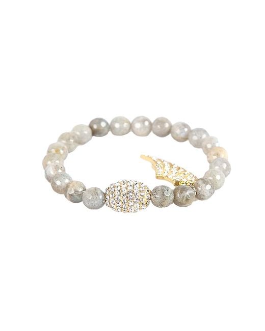 Eye Candy LA Luxe Collection Agate Drusy Stretch Bracelet in White Lyst