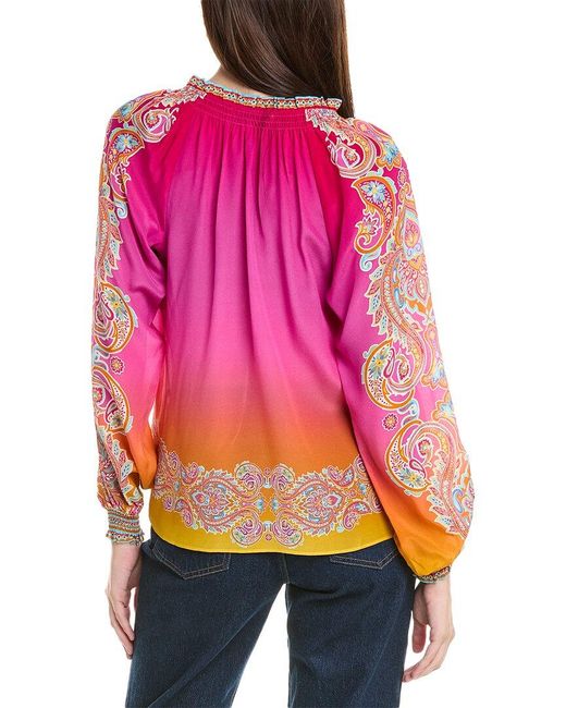 Hale Bob Pink Everleigh Silk Top