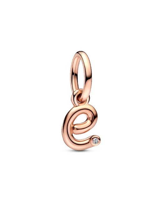 Pandora White Moments 14k Rose Gold Plated Cz Dangle Charm