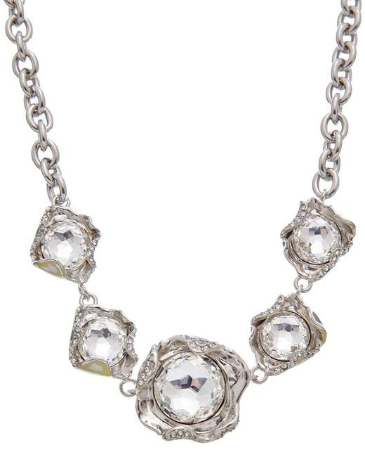 Oscar de la Renta Metallic Crystal Nest Necklace