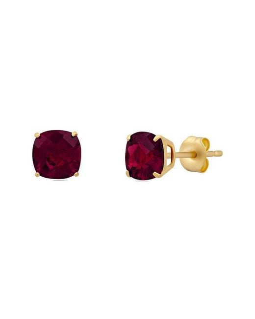 MaxColor Multicolor 14k 4.50 Ct. Tw. Lab-grown Ruby Studs