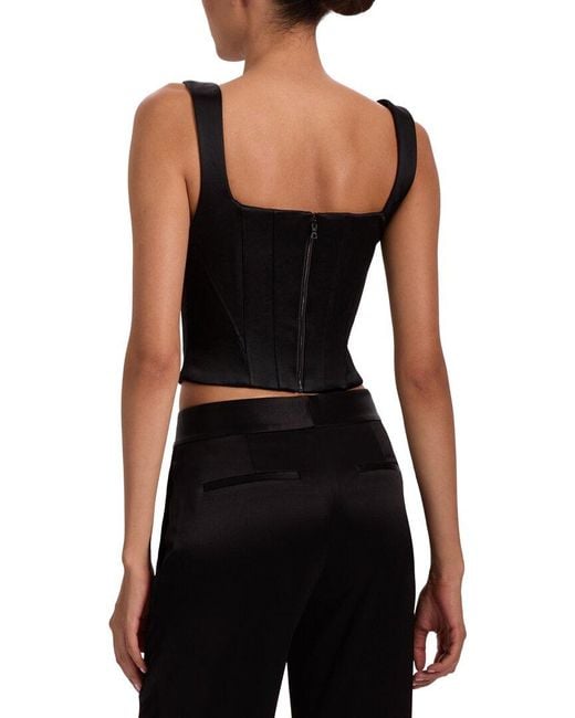 Alice + Olivia Black Lilianna Corset Top