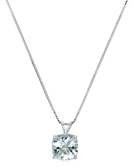 MaxColor Metallic 1.70 Ct. Tw. Aquamarine Pendant Necklace
