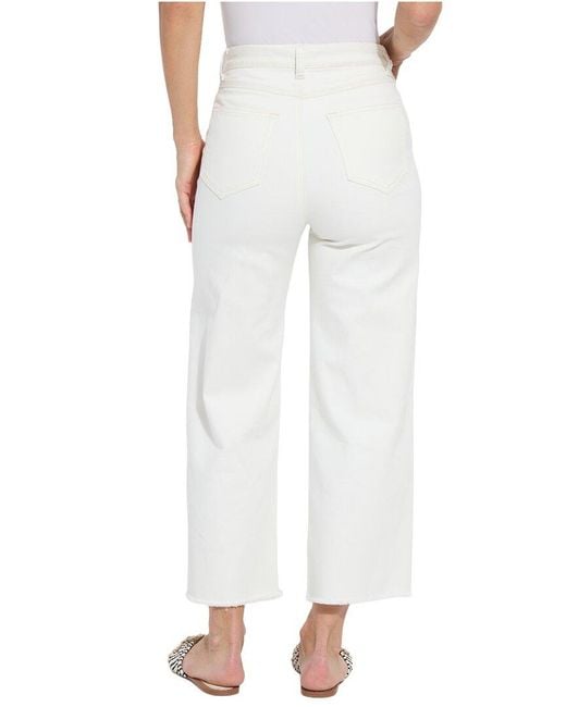 Lyssé White Noah Hi Waist Crop Fringe Jean