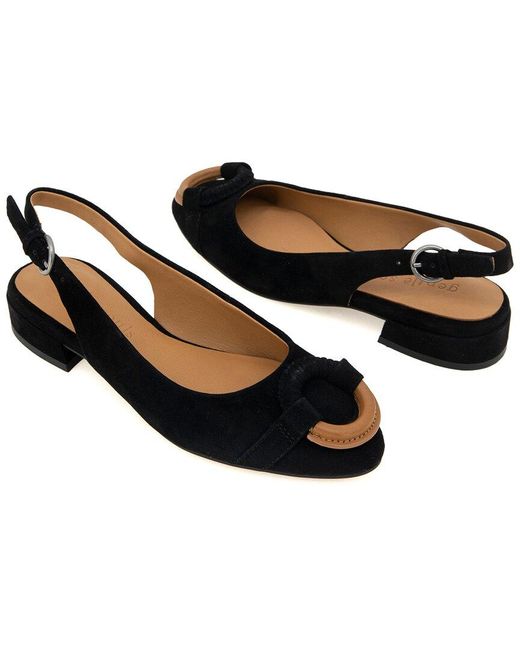 Gentle Souls Black By Kenneth Cole Athena Suede Flat