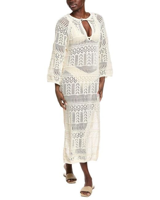 Elan White Crochet Kaftan
