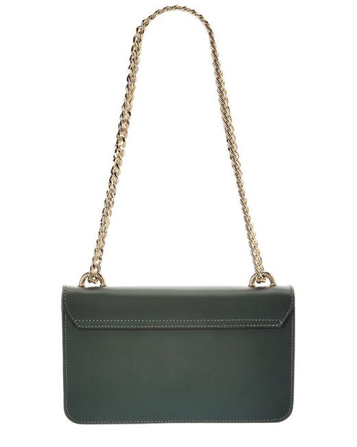 Italian Leather Green Tess Leather Crossbody Bag
