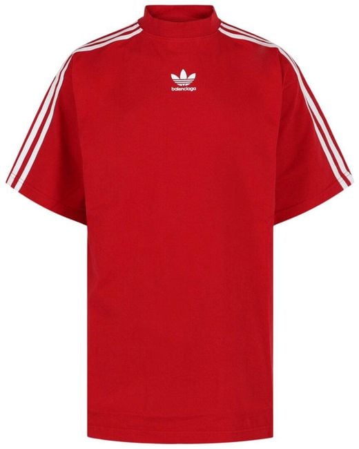 Balenciaga Red X Adidas Oversized Graphic T-Shirt for men