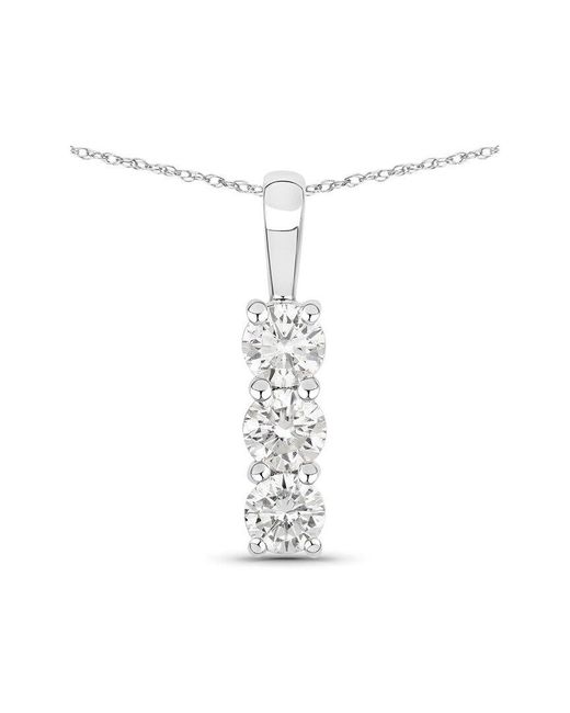Diana M White Diana M 14K 0.75 Ct. Tw. Lab-Grown Diamond Three-Stone Pendant