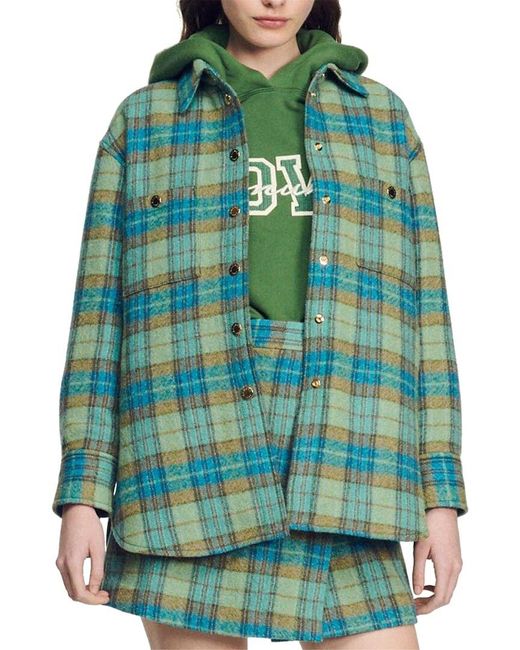Sandro Green Wool Coat