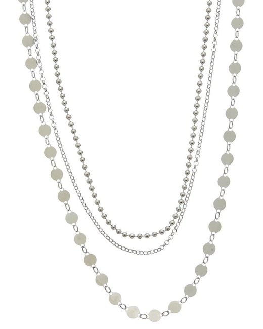 Italian Gold Over Silver White 18K Plated Multi Strand Necklace