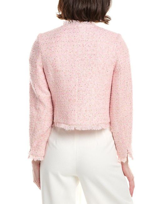 Tahari Pink Petite Casual Wool-Blend Jacket