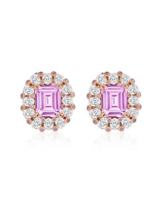 Suzy Levian CZ Jewelry Pink Suzy Levian Gala Collection Cz Stud Earrings