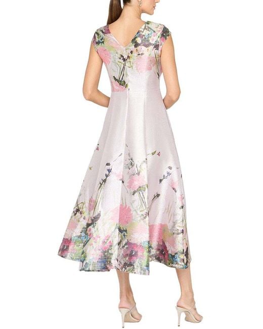 Kay Unger White Augusta Tea Length Dress